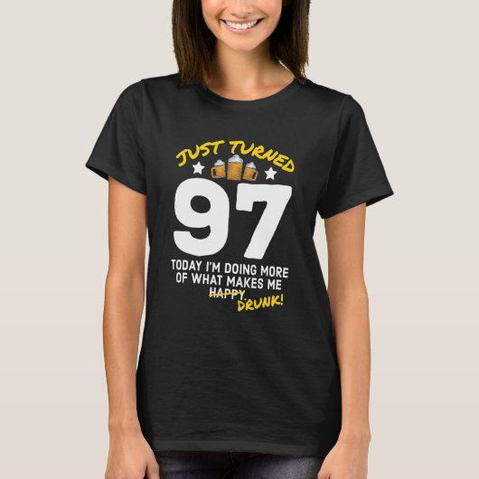 97ビール飲み97誕生日飲G Tシャツ (正面)