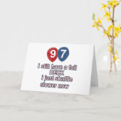 97年の誕生日おもしろいデザイン カード (黄色い花)