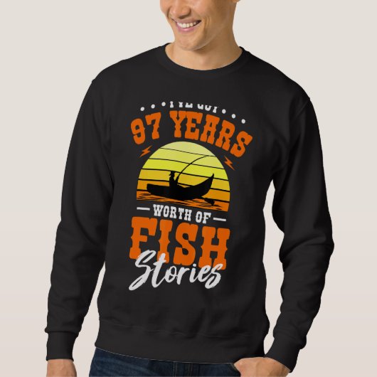 97年得の魚の話魚釣りB スウェットシャツ (正面)