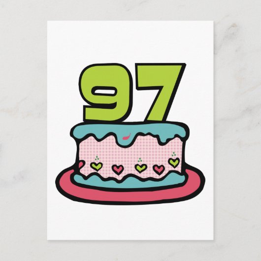 97歳お誕生日ケーキ ポストカード (正面)