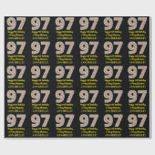 97歳の誕生日おめでとう＆クリスマスプレゼントをカスタムネームに贈ります ラッピングペーパー (フラット)