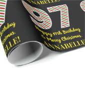 97歳の誕生日おめでとう＆クリスマスプレゼントをカスタムネームに贈ります ラッピングペーパー (ロールコーナー)