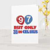 97歳の誕生日デザイン カード (黄色い花)