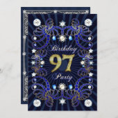 97歳の誕生日パーティー招待状と宝石の塊 招待状 (正面/裏面)