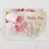 97歳の誕生日パーティー招待状 招待状 (正面/裏面)