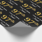 97歳の誕生日: エレガントで豪華な偽の金の輝き # ラッピングペーパー (角)