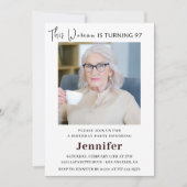 97歳モダンの誕生日招待状の写真 招待状 (正面)