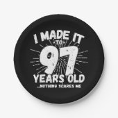 97歳皮肉ミームおもしろい97誕生日 ペーパープレート (正面)