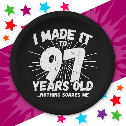 97歳皮肉ミームおもしろい97誕生日 ペーパープレート