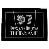 97番目の誕生日:インスパイアアールデコの「97」の外観と名前 ラージペーパーバッグ (裏面)