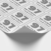 97番目の誕生日:インスパイアアールデコスタイル「97」 +名前 ラッピングペーパー (角)