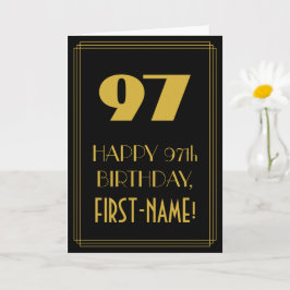 97番目の誕生日-インスパイアアールデコルック"97" & Name カード