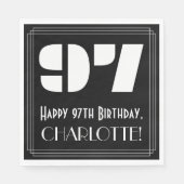 97番目の誕生日:インスパイアアールデコ検索"97" +名前 スタンダードランチョンナプキン (正面)
