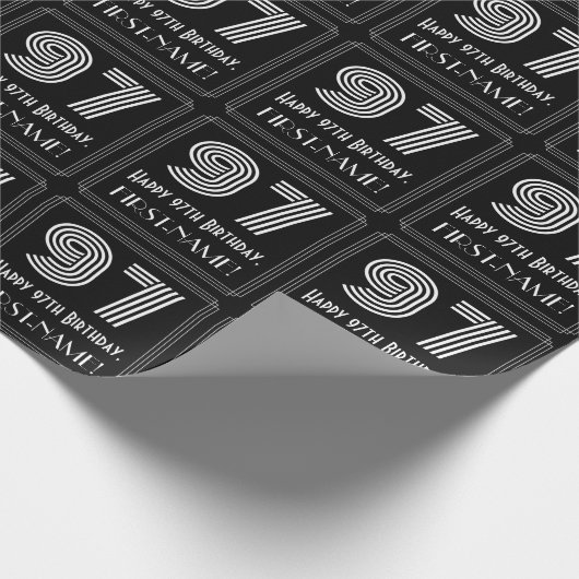 97番目の誕生日:インスパイアアールデコ「97」を見る/名前 ラッピングペーパー (角)