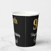 97番目の誕生日-エレガント豪華なフェイク金ゴールドルック# 紙コップ (右)