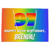 97番目の誕生日: カラフル, Rainbow Pattern # 97 ラージペーパーバッグ (裏面)