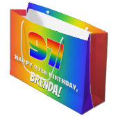 97番目の誕生日: カラフル, Rainbow Pattern # 97 ラージペーパーバッグ (正面アングル)