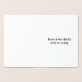 97誕生日はっきりした:「97歳!」 ゴールドフォイルカード 箔カード (内部)