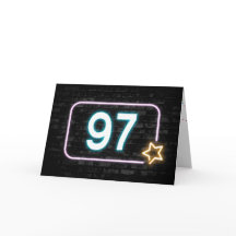 97誕生日ネオンサインオンブリック壁