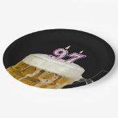 97誕生日ビールオンブラック紙プレート ペーパープレート (アングル)