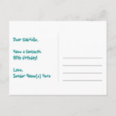 97誕生日:おもしろいハートパターン、虹97 ポストカード (裏面)