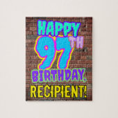 97誕生日~おもしろい、アーバン・グラフィティ・ルック ジグソーパズル (縦)