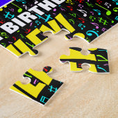 97誕生日:おもしろい、カラフル音楽シンボル、「97」 ジグソーパズル (側面)