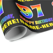 97誕生日:はっきりした,おもしろい,シンプル虹， 97 ラッピングペーパー (ロールコーナー)