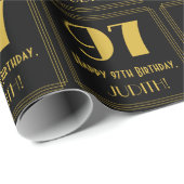 97誕生日~アールデコインスパイア見る"97",名前 ラッピングペーパー (ロールコーナー)