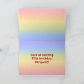 97誕生日:カラフルレインボー# 97,名前をカスタムする カード (内部)