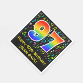 97誕生日-カラフル音楽シンボル, Rainbow 97 スタンダードランチョンナプキン (角)