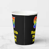 97誕生日:カラフル、おもしろい、エキサイティング、虹97 紙コップ (右)