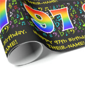97誕生日:カラフルMusic Symbols, Rainbow 97 ラッピングペーパー (ロールコーナー)