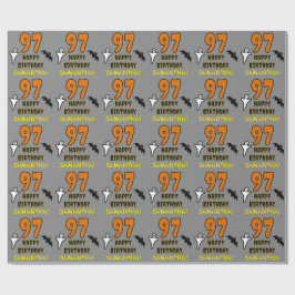 97誕生日:不気味ハロウィーンテーマ、名前をカスタムする ラッピングペーパー