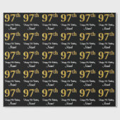 97誕生日:豪華エレガントなフェイク金ゴールドルック# ラッピングペーパー (フラット)