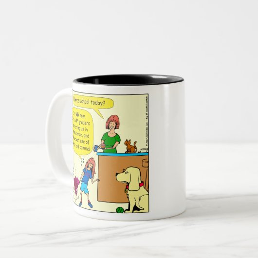 971の数学科学のオックスフォードのコンマの漫画 ツートーンマグカップ (正面左)