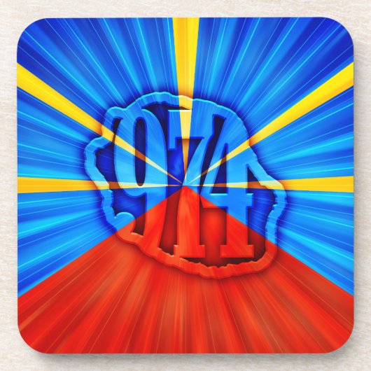 974 Ile de la Réunion - Drapeau réunionnais コースター (正面)