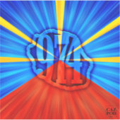 974 Ile de la Réunion - Drapeau réunionnais シール (正面)