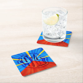 974 Ile de la Réunion - Drapeau réunionnais スクエアペーパーコースター