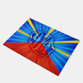 974 Ile de la Réunion - Drapeau réunionnais ドアマット (アングル)