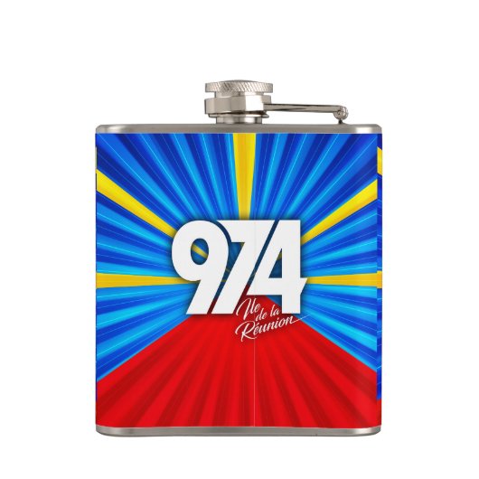 974 Ile de la Réunion - Drapeau réunionnais フラスク (裏面)