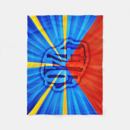 974 Ile de la Réunion - Drapeau réunionnais フリースブランケット