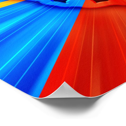 974 Ile de la Réunion - Drapeau réunionnais ポスター (角)