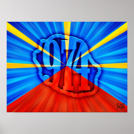 974 Ile de la Réunion - Drapeau réunionnais ポスター (正面)