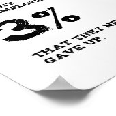 97% 3%やめの引用文で働く人感動的 ポスター (角)