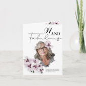 97 & Fabulous Orchid Photo Birthday Greeting Card カード (正面)