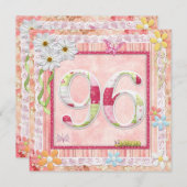 97th誕生日パーティースクラップブック作りスタイル 招待状 (正面/裏面)