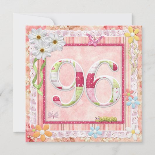 97th誕生日パーティースクラップブック作りスタイル 招待状 (正面)