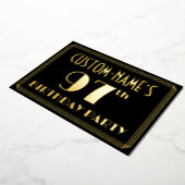 97th誕生日パーティー：アールデコを見る"97"，名前と 箔招待状 (回転した状態)