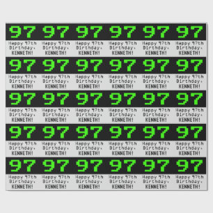 97th誕生日 – ネディ/オタク系のスタイル「97」と名前 ラッピングペーパー
